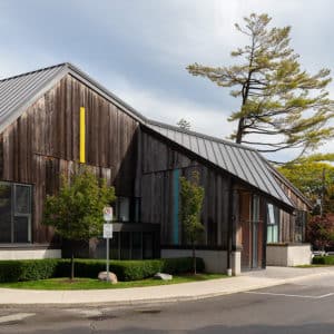 Image of the west entrance including the "Bird's Beak" overhang.