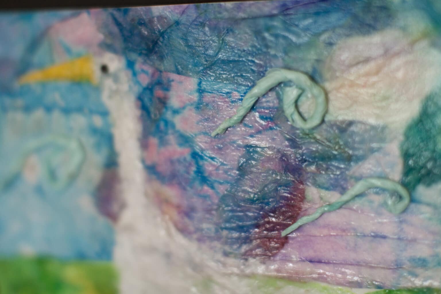 Closeup photo of a child's art creation.