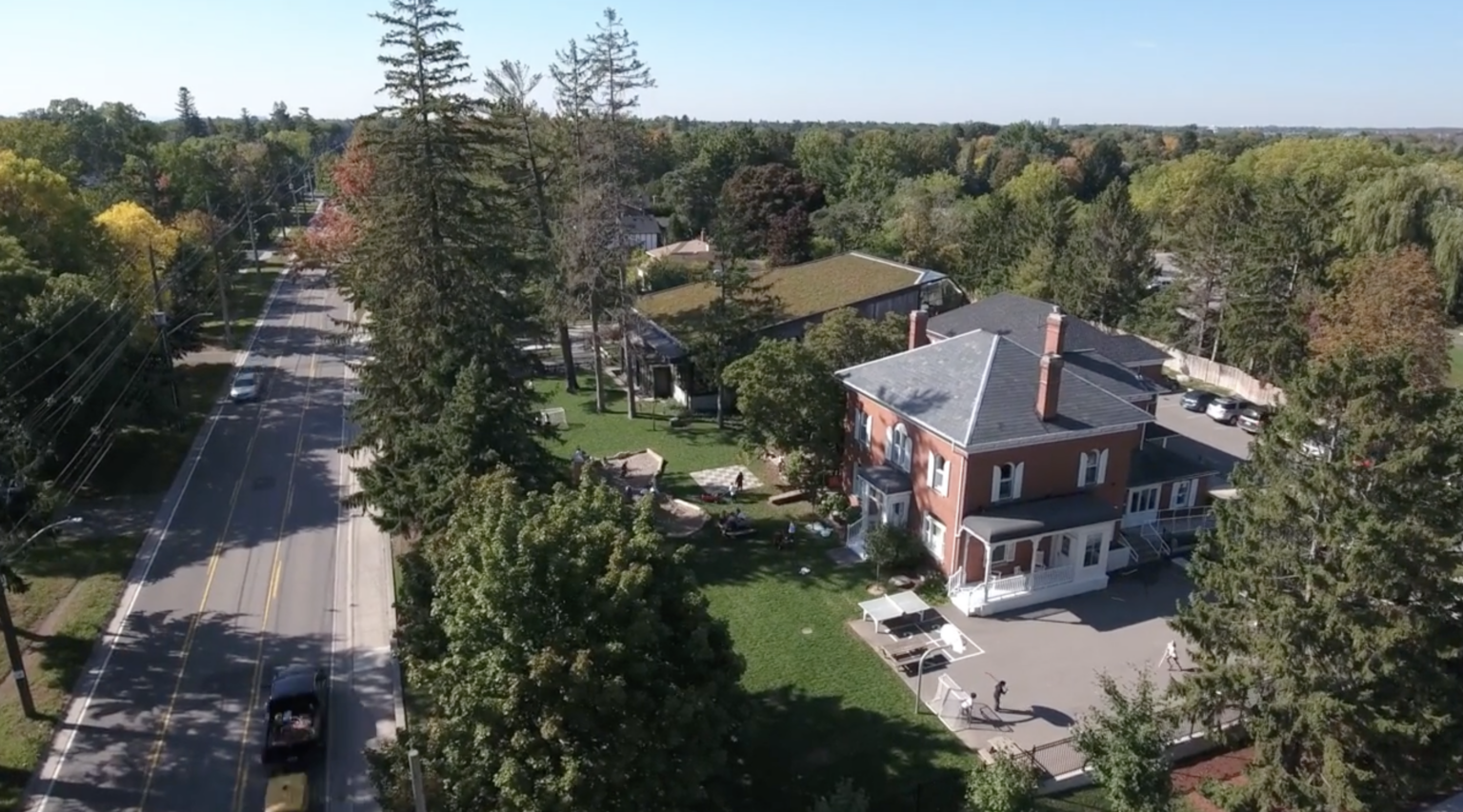 An aerial view of the school.